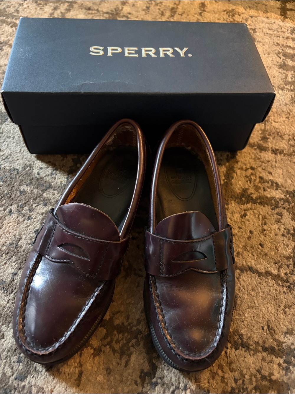 Sperry Girls Penny Loafers in Dark Brown